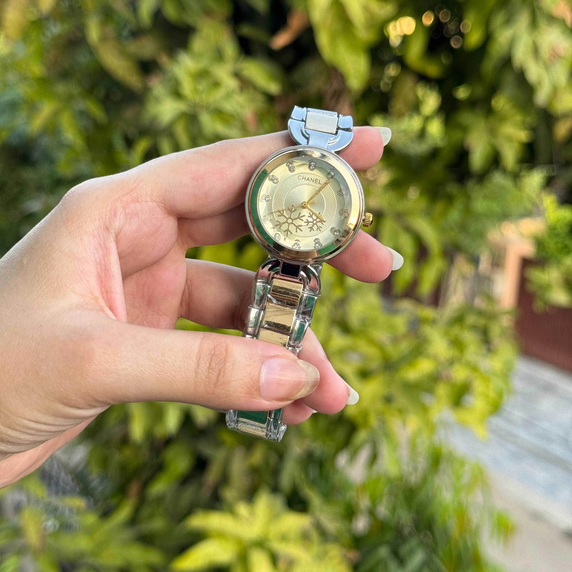 Chanel Golden Silver Starburst Crystal Watch - Oraflor