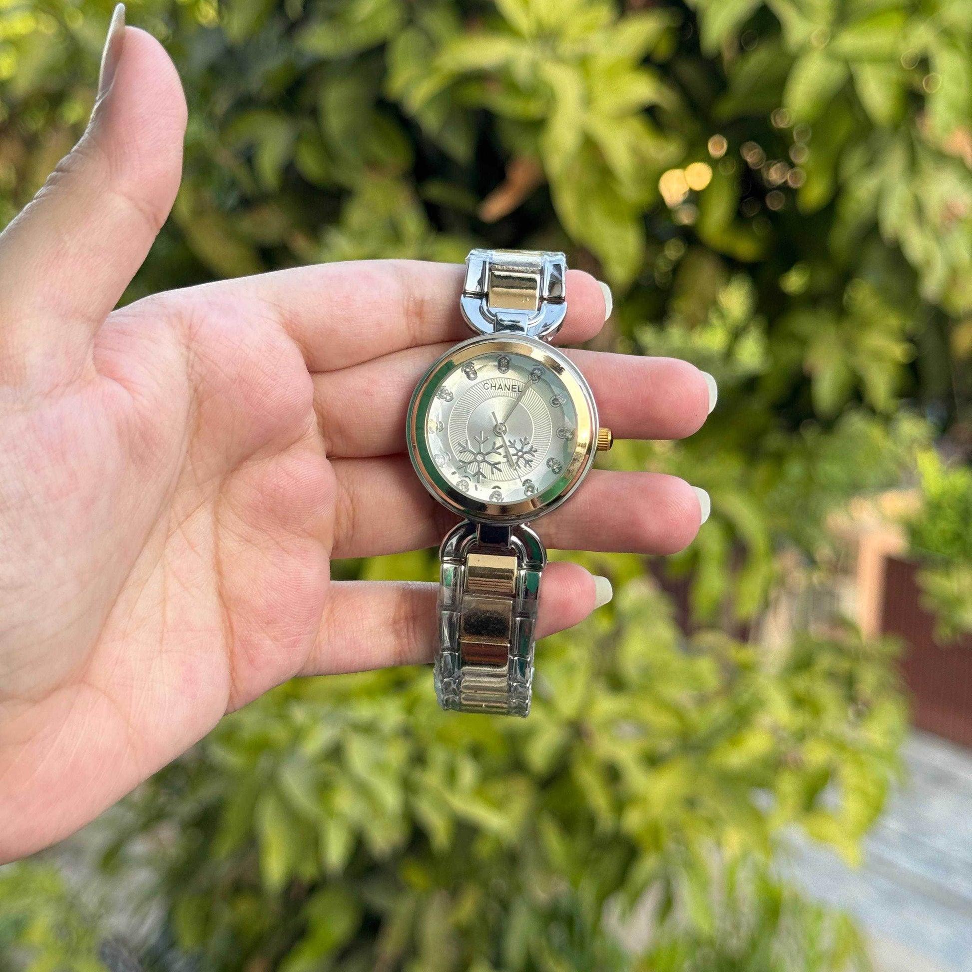 Chanel Golden Silver Starburst Crystal Watch - Oraflor