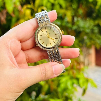 Fitross Luxe Circle Dial Golden