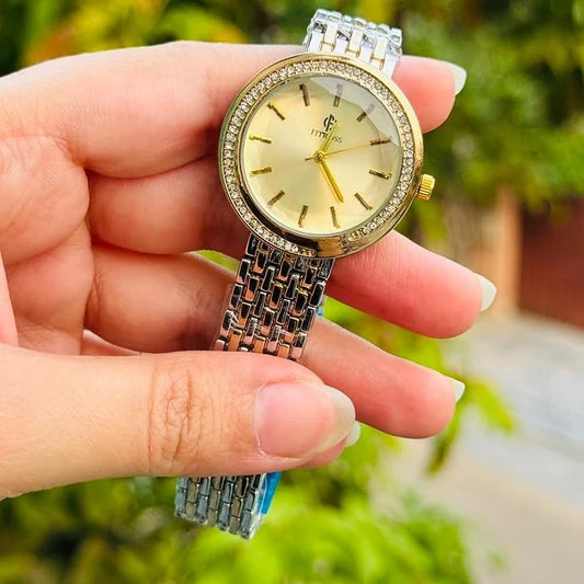 Fitross Luxe Circle Dial Golden