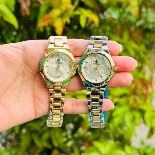 Fitross Round Dial Watch Golden