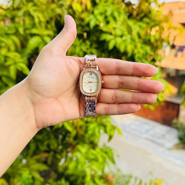 Fortune Crystal Rose Gold Watch