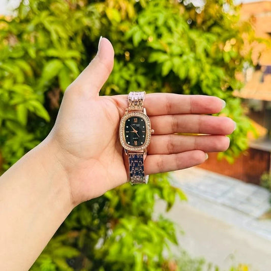 Fortune Crystal Rose Gold Watch