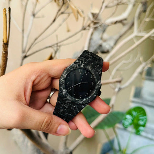 Aura Black Marble Design Watch