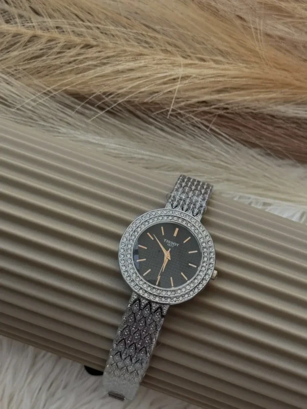 silver chain watch